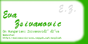 eva zsivanovic business card